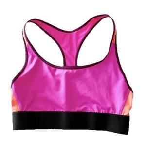 Victoria Sport Women’s Sports Bra Small Racerback Pink Orange Black Stretch